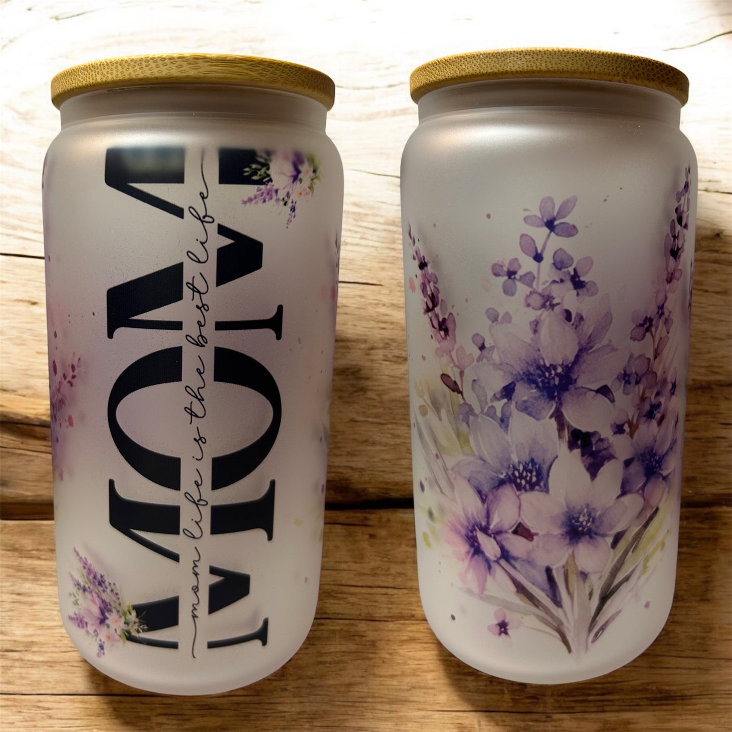 16oz Frosted Glass Mom Tumbler