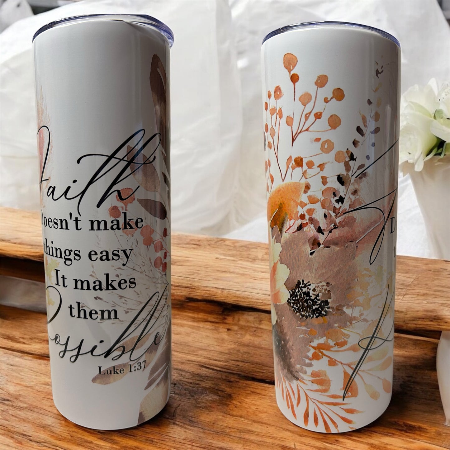 20 oz Stainless Steel Tumbler: Faith