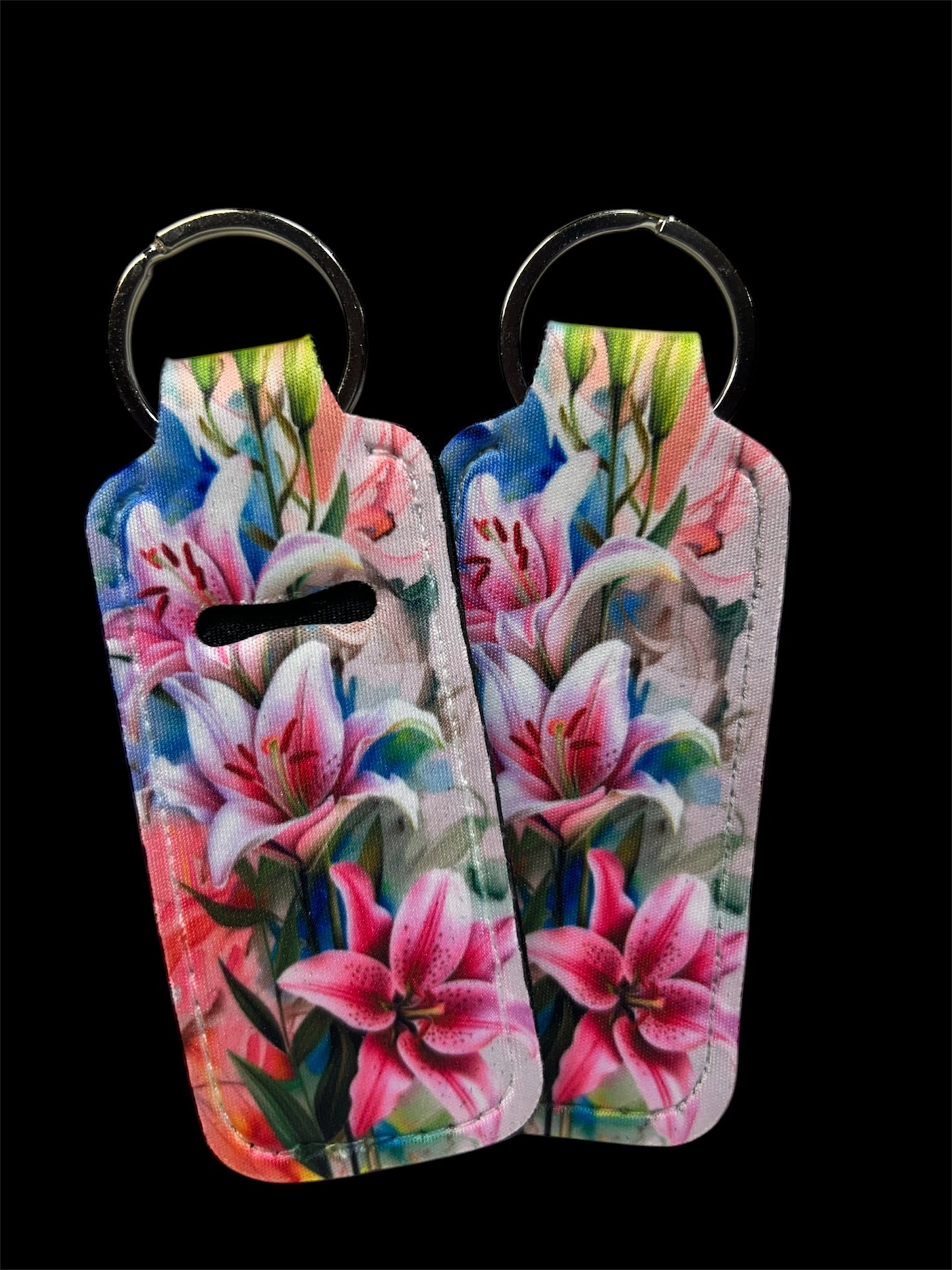 Floral Elegance Chapstick Keychain