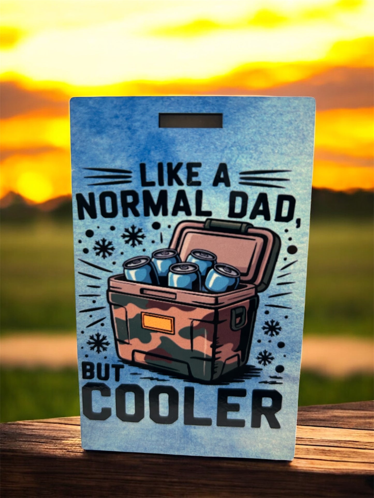 "Like a normal dad but cooler" pun luggage tag