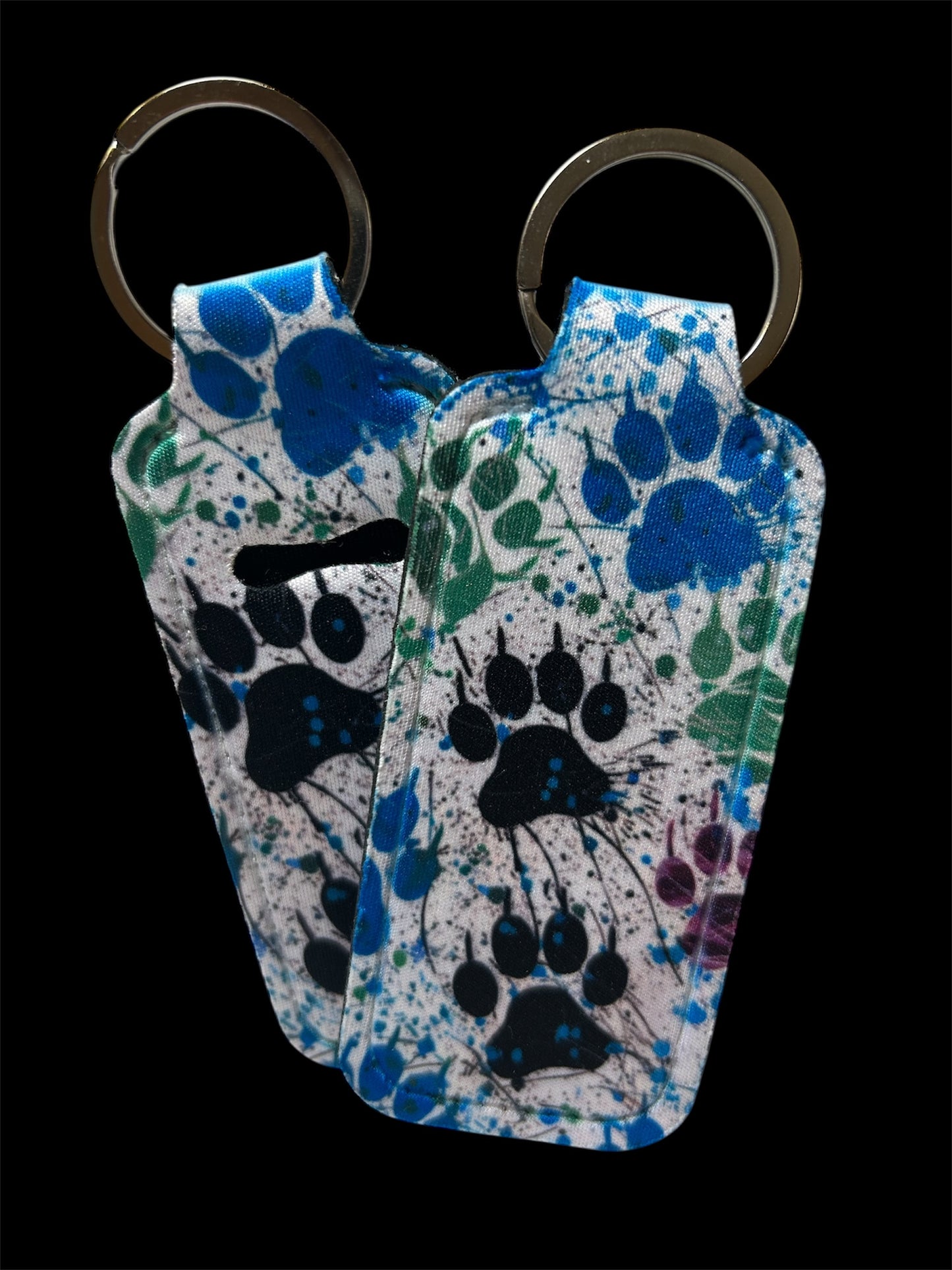 Splat Paw Print Chapstick Keychain