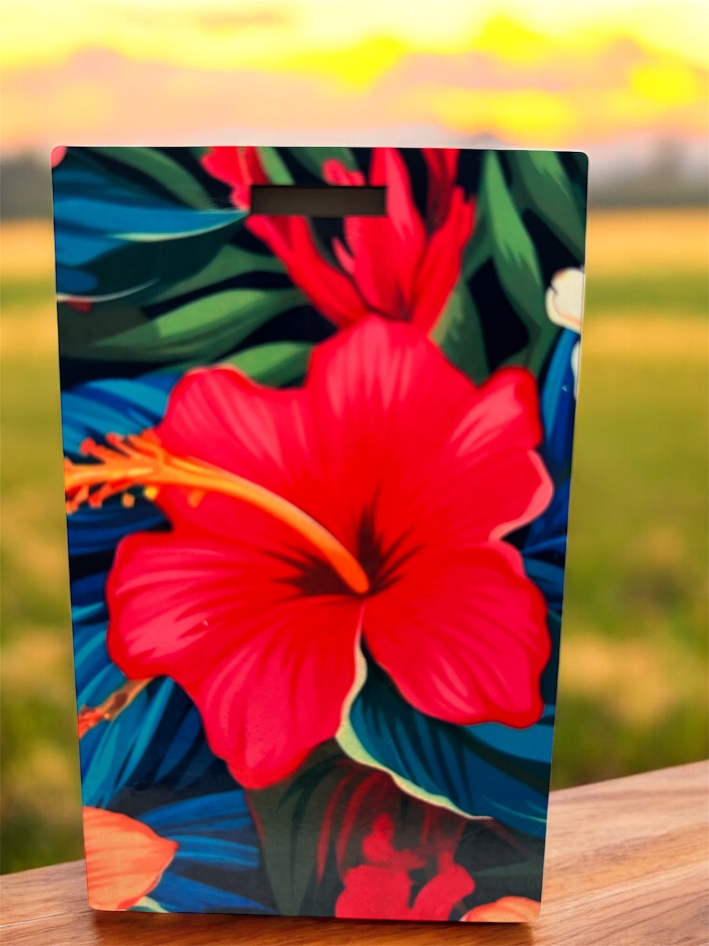 Vibrant Hibiscus Luggage Tag