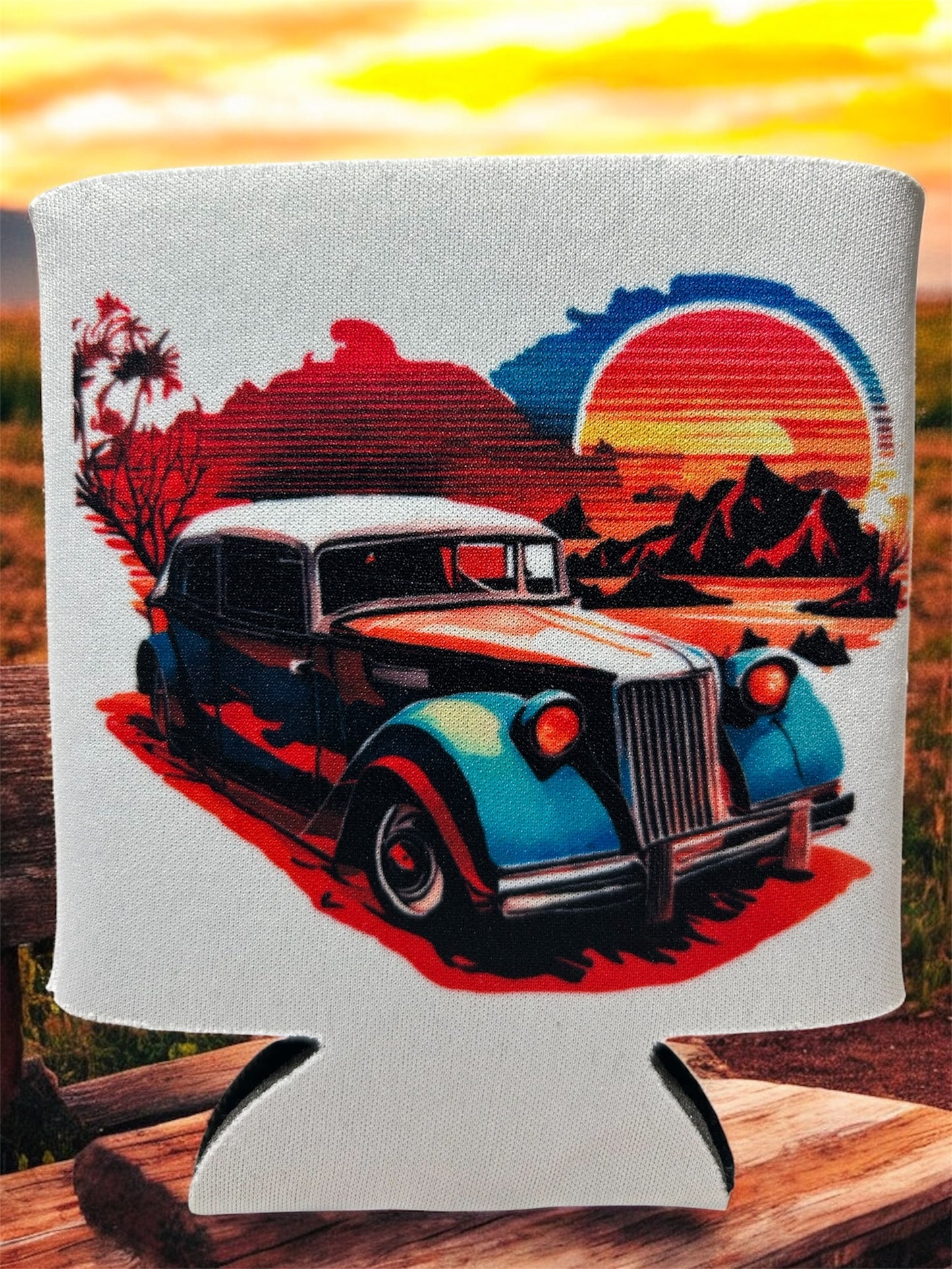 Vintage Car and Sunset