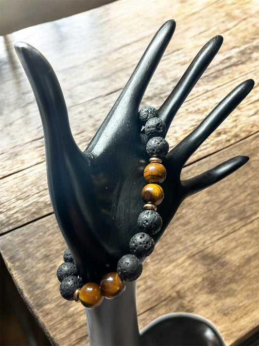Tiger's Eye Diffuser with Gold Accents