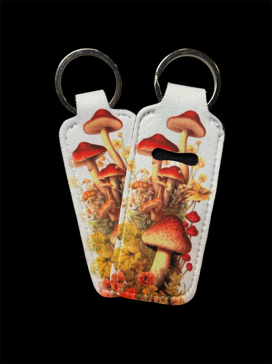 Mushroom Chapstick Holder Keychain