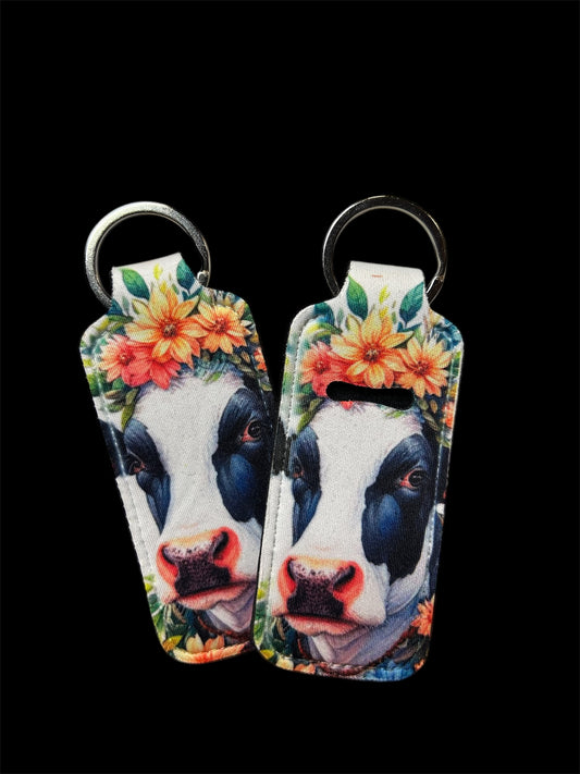 Highland Cow Chapstick Holder Keychain