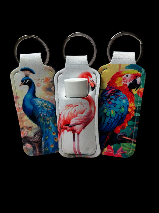 Beautiful Birds Chapstick Keychain Set