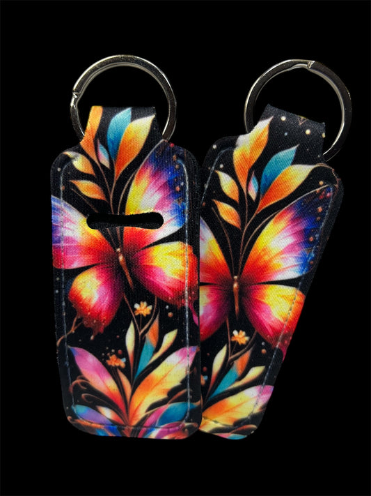 Colorful Vibrant Butterly Chapstick Keychain