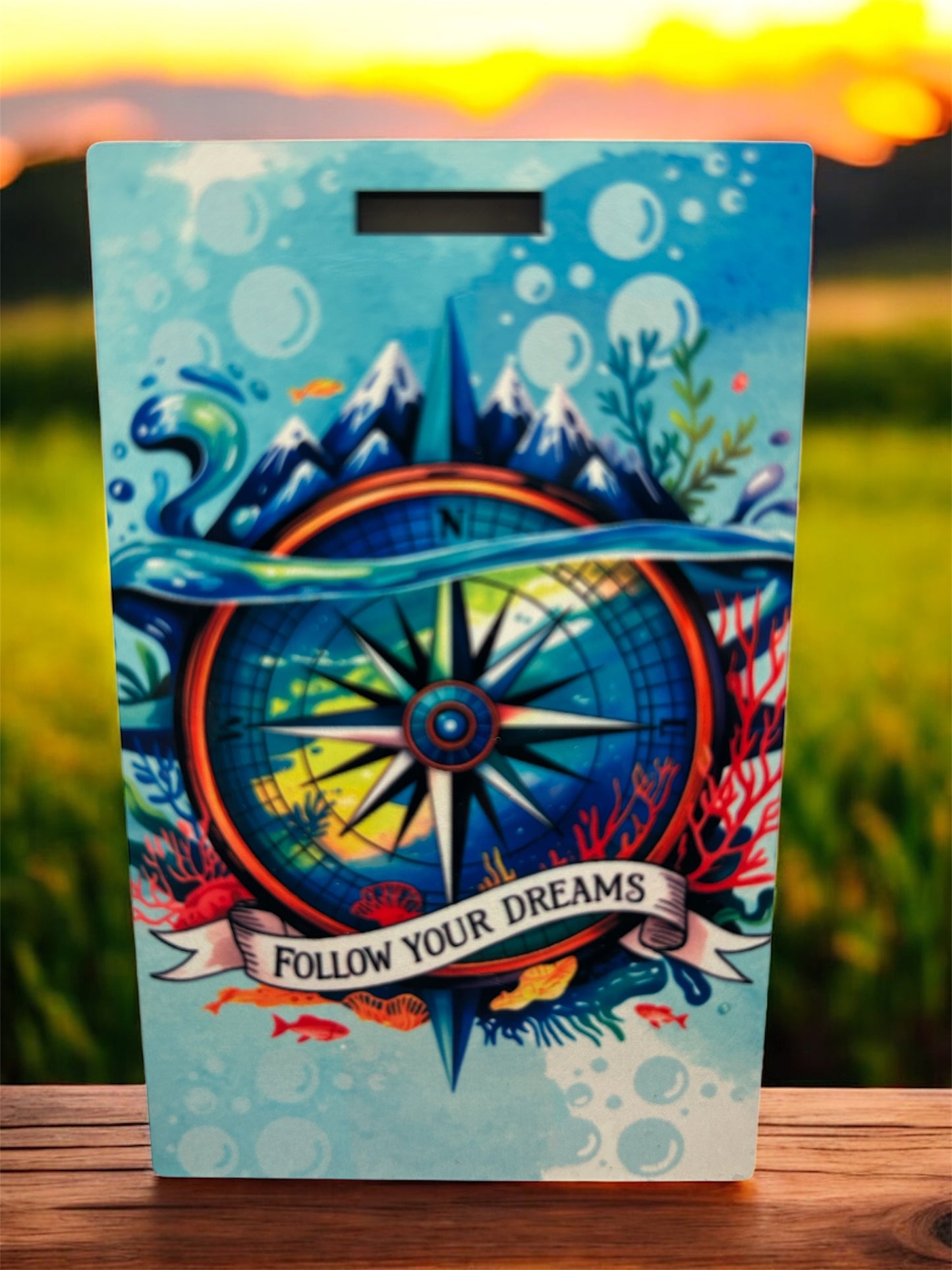 "Follow your dreams" luggage tag