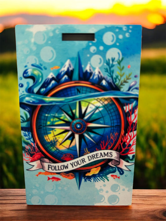 "Follow your dreams" luggage tag