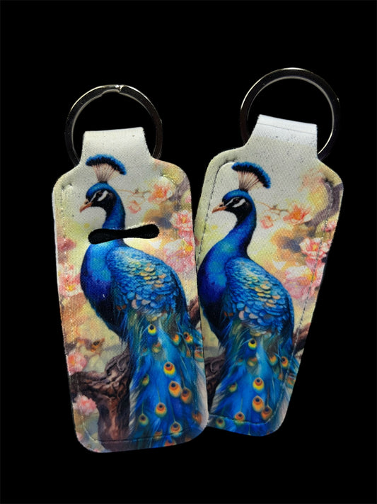 Peacock Chapstick Keychain