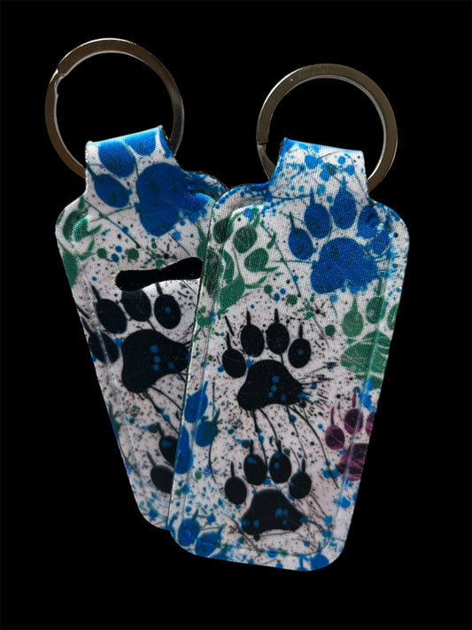 Splat Paw Print Chapstick Keychain