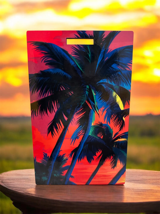 Tropical Palm tree Sunset Luggage Tag