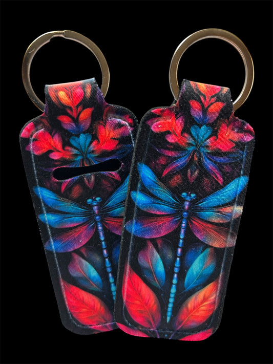 Vibrant Dragonfly Chapstick Keychain